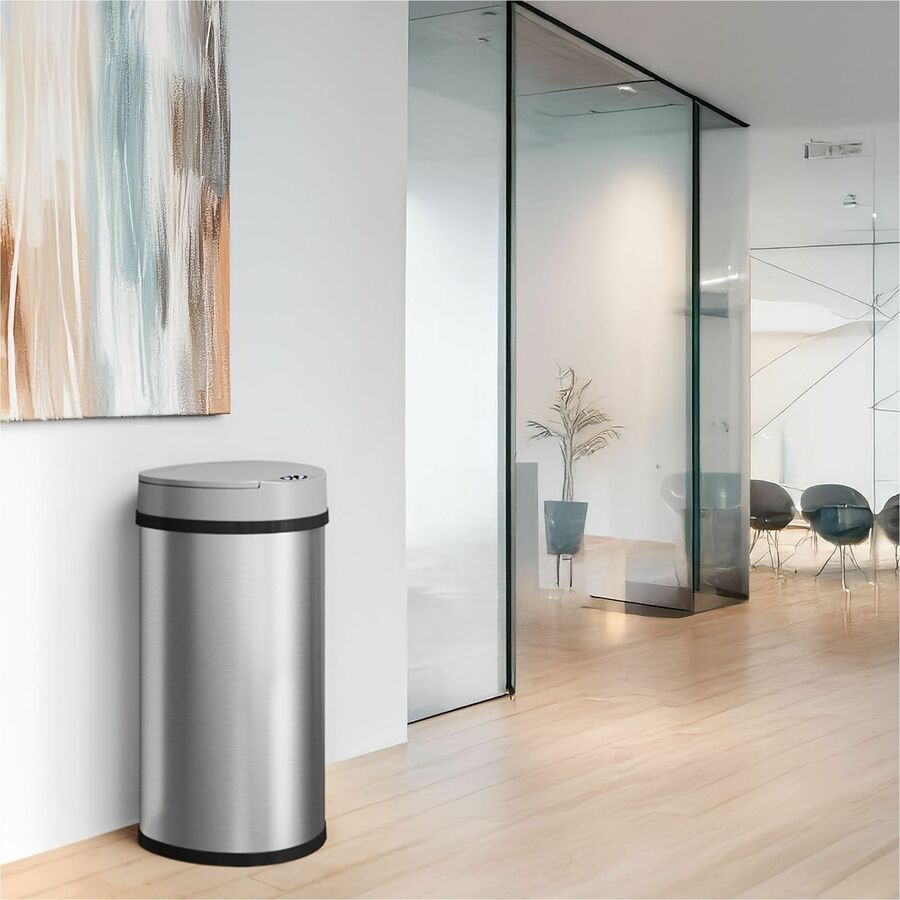 HLS Commercial 13-Gallon Semi-Round Sensor Trash Can