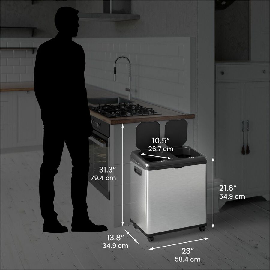 HLS Commercial 16-Gallon Combo Sensor Trash Can