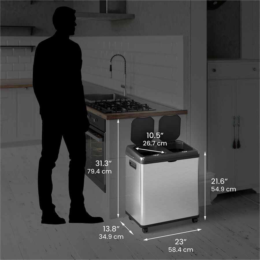 HLS Commercial 16-Gallon Combo Sensor Trash Can