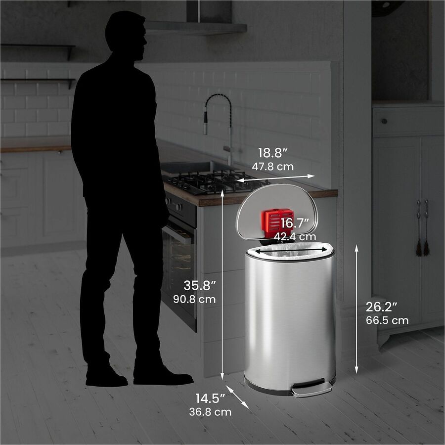 HLS Commercial 13-gallon Soft Step Trash Can