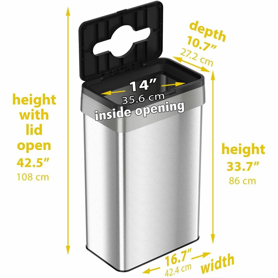 HLS Commercial 21-Gallon Rectangular Open Trash Can