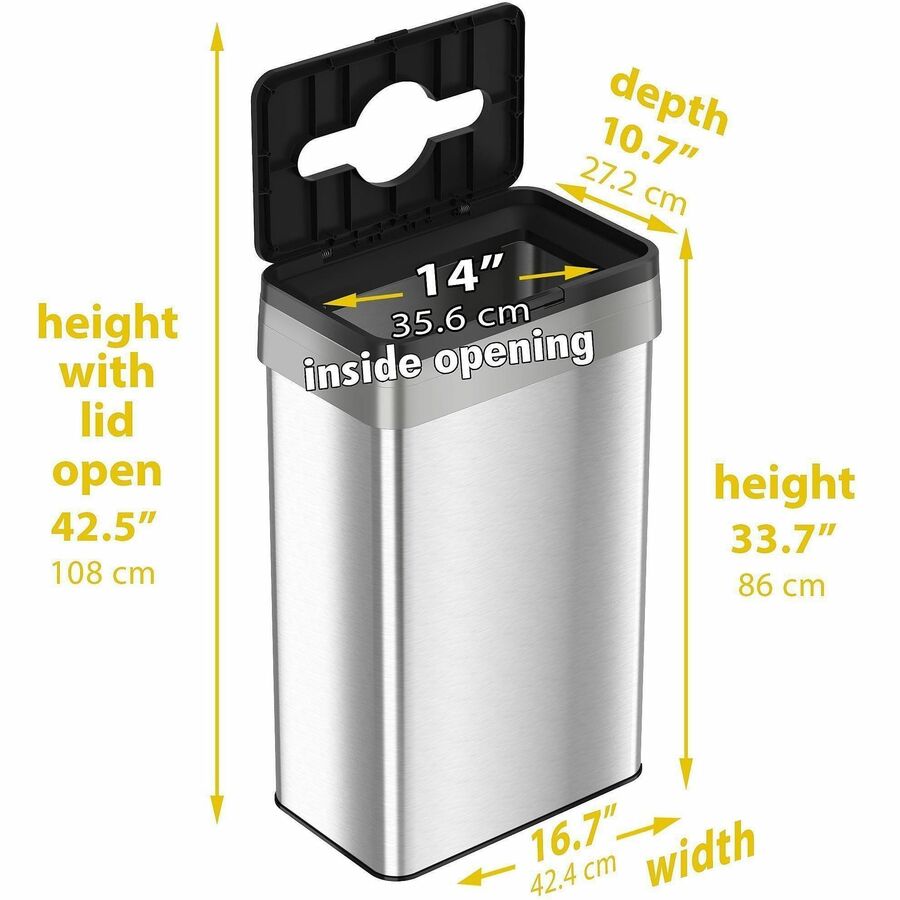 HLS Commercial 21-Gallon Rectangular Open Trash Can
