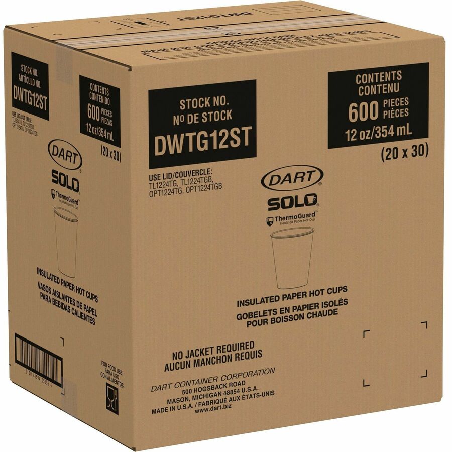 Solo ThermoGuard 12 oz Double Walled Paper Hot Cups