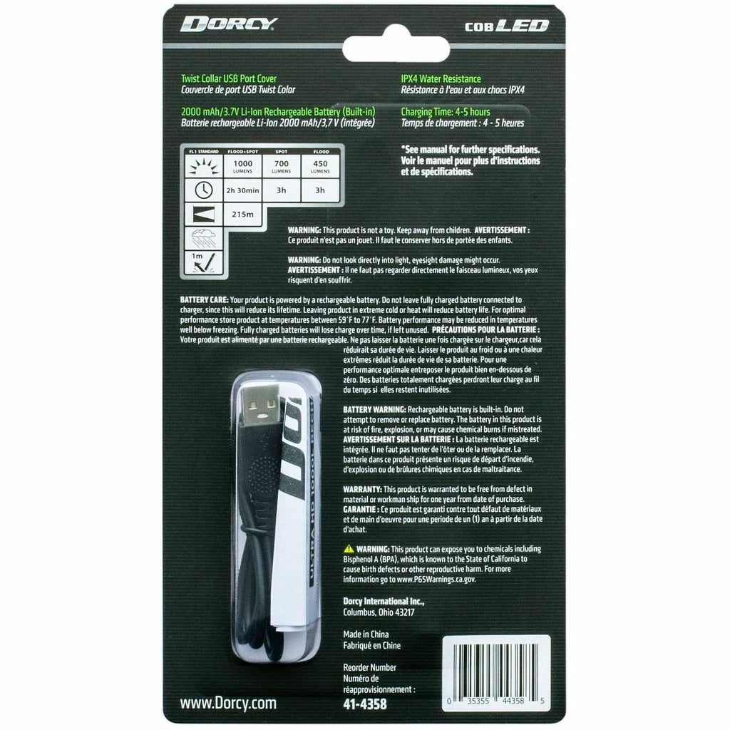 Dorcy Ultra 1000 Lumen USB Rechargeable Flashlight With Powerbank
