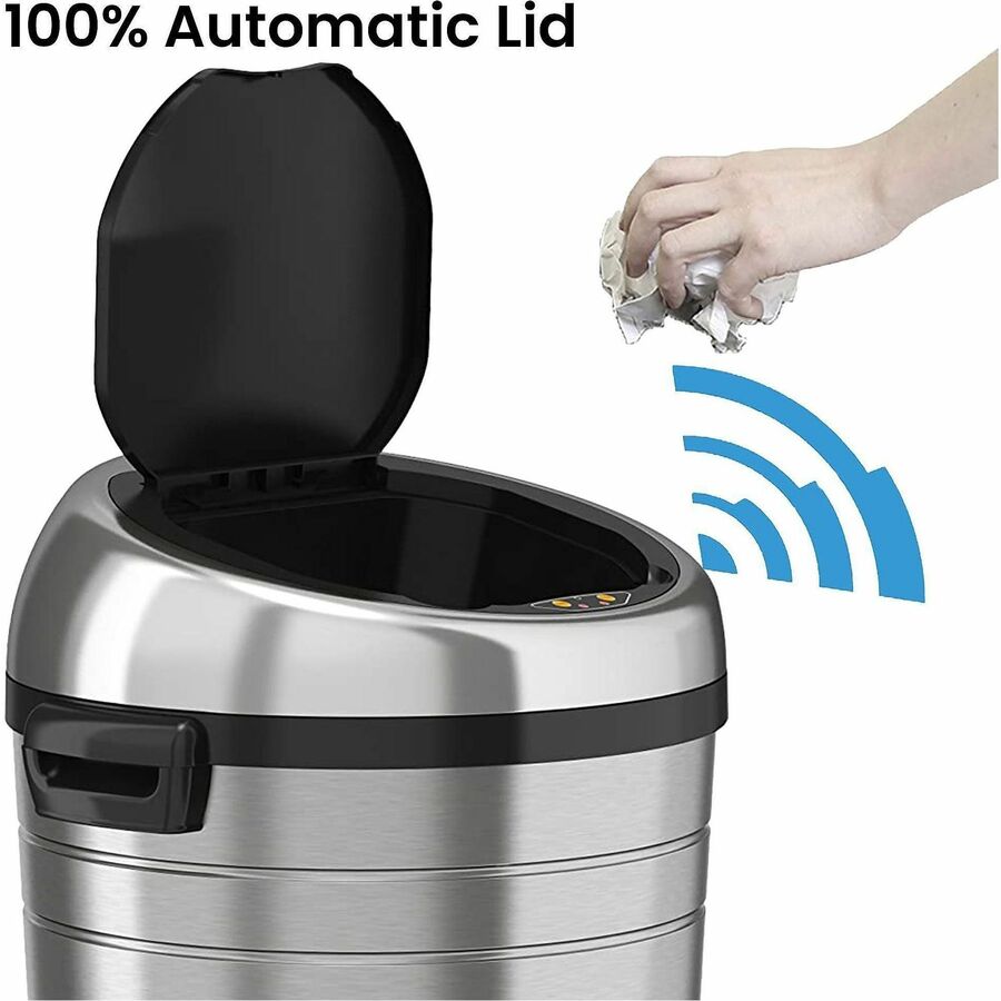 HLS Commercial XL Round Stainless Sensor Trash Can