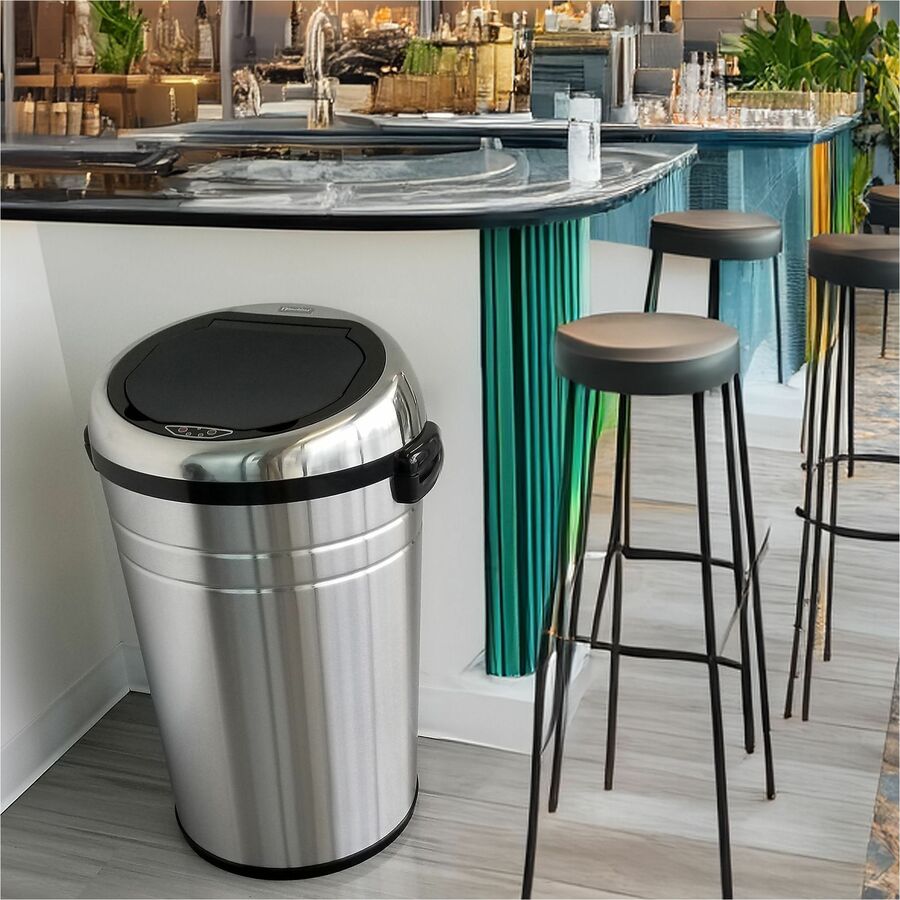 HLS Commercial XL Round Stainless Sensor Trash Can