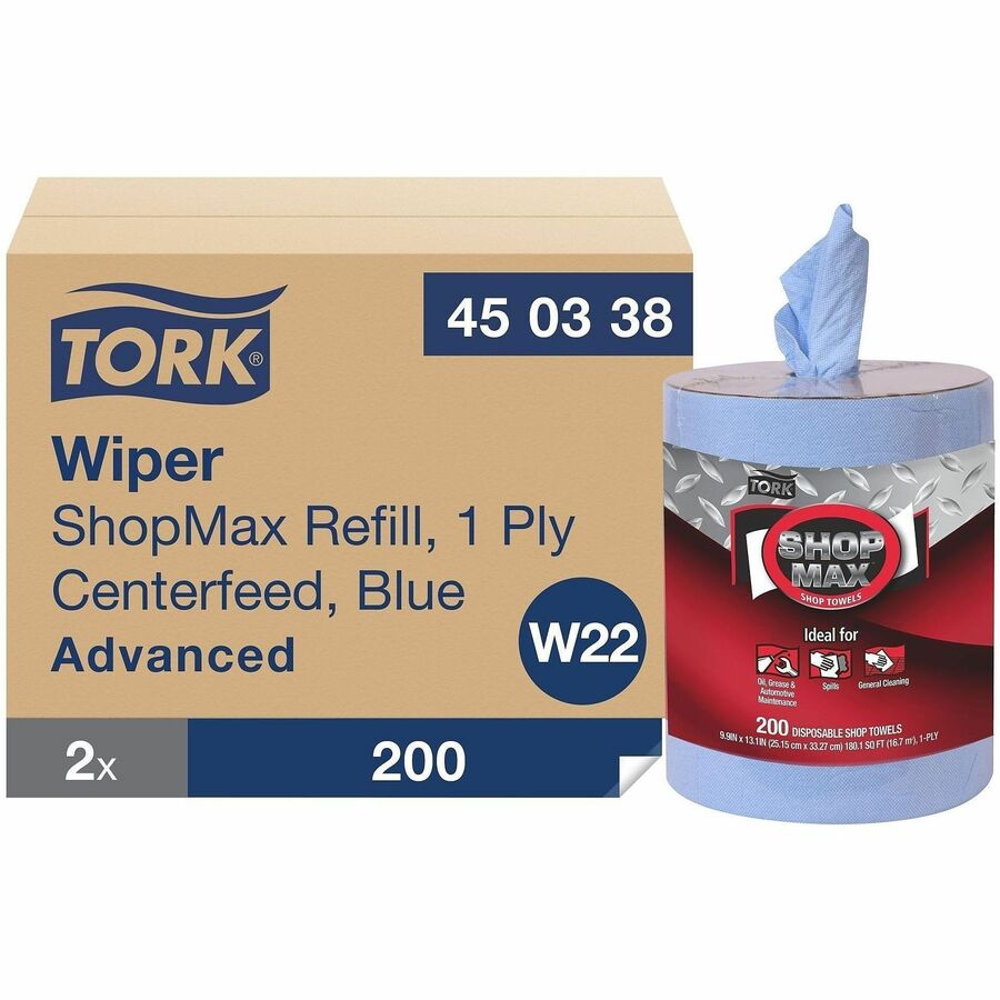 TORK ShopMax Heavy Duty Centerfeed Paper Towel Blue W22
