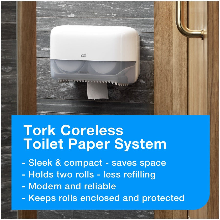 TORK Coreless High-Capacity Toilet Paper Roll White T7