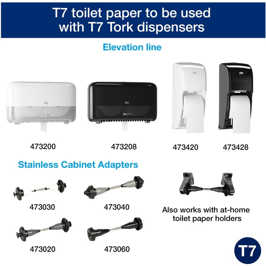 TORK Coreless High-Capacity Toilet Paper Roll White T7