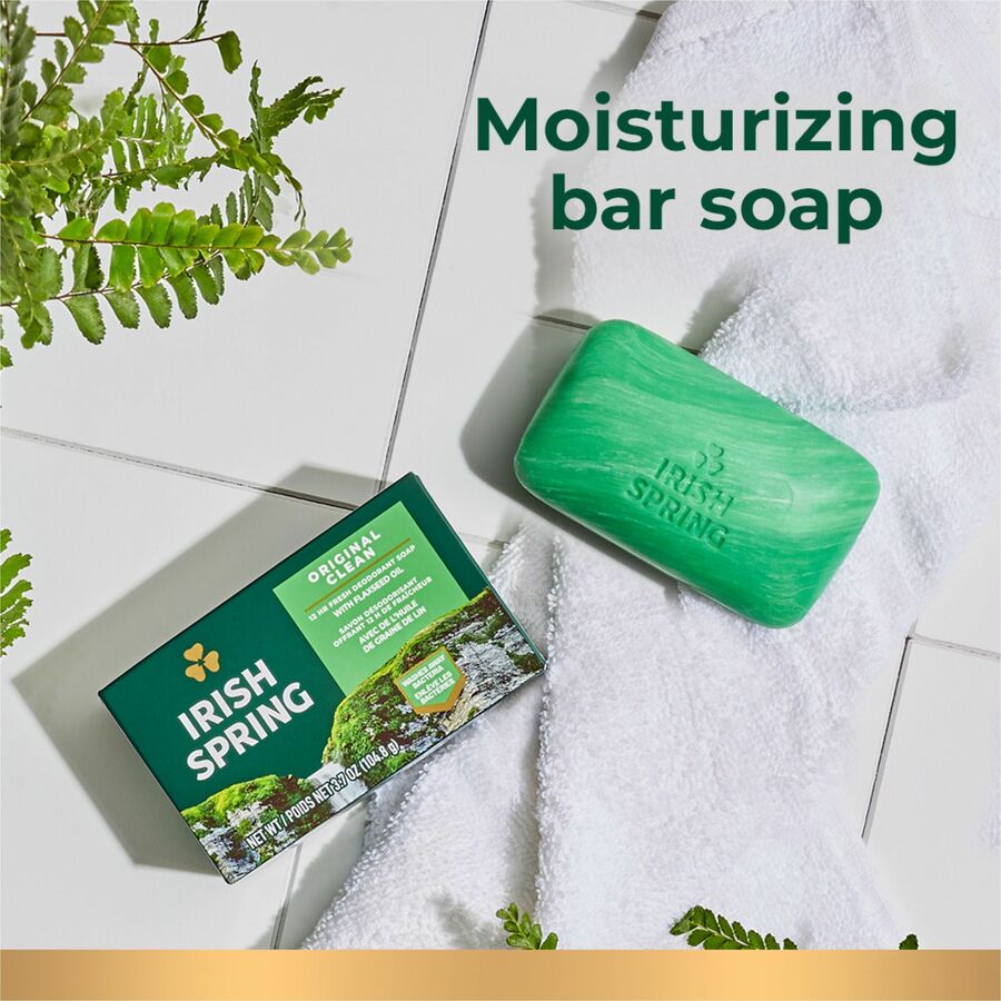 Irish Spring Deodorant Bar Soap with Flaxseed Oil