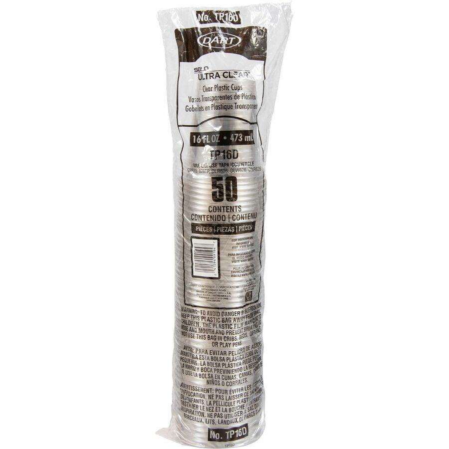 Solo Ultra Clear 16 oz Practical-Fill Cold Cups