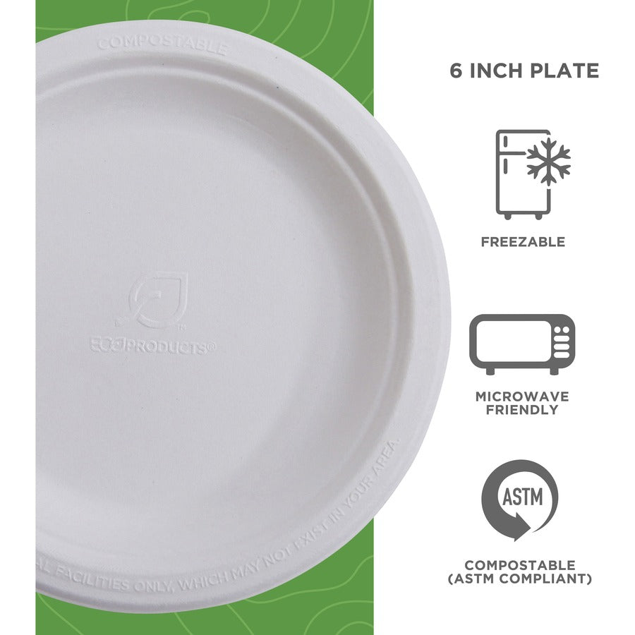 Eco-Products Vanguard 6" Sugarcane Plates