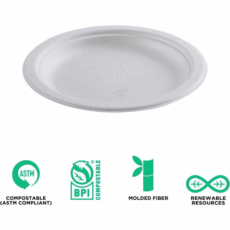 Eco-Products Vanguard 6" Sugarcane Plates