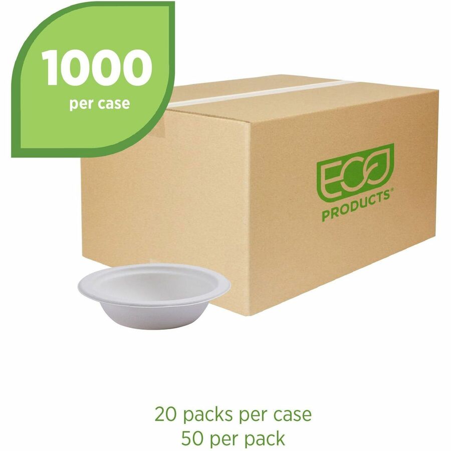 Eco-Products Vanguard 12 oz Sugarcane Bowls