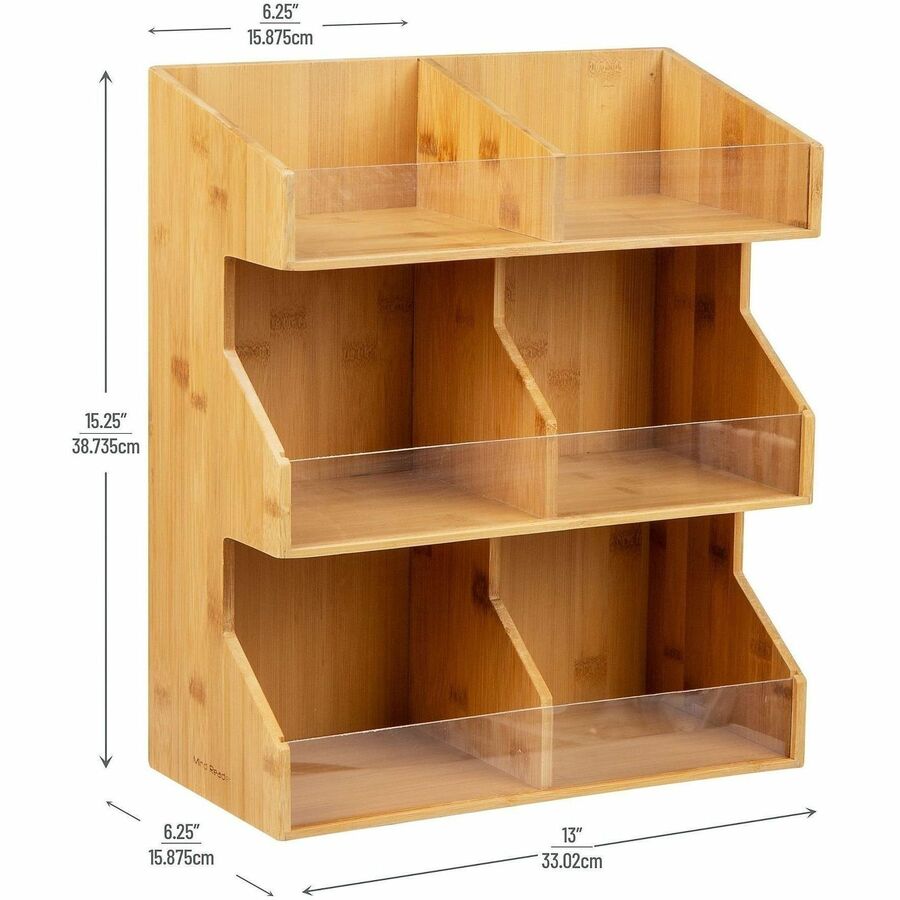 Mind Reader Bali 6-Compartment Storage Organizer