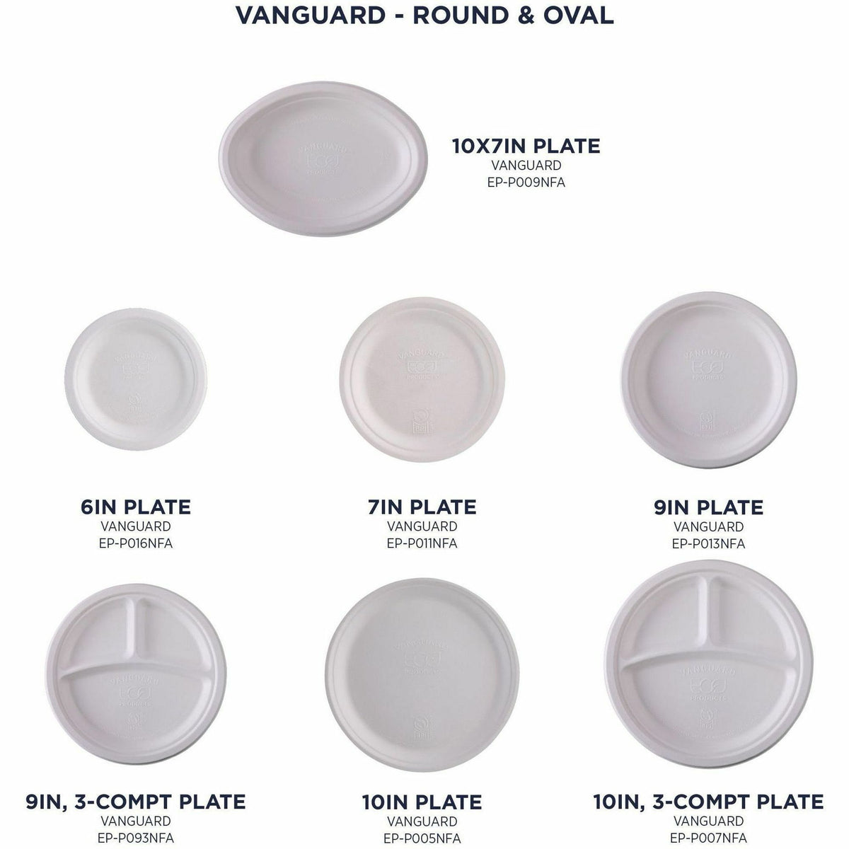 Eco-Products Vanguard 9" Sugarcane Plates