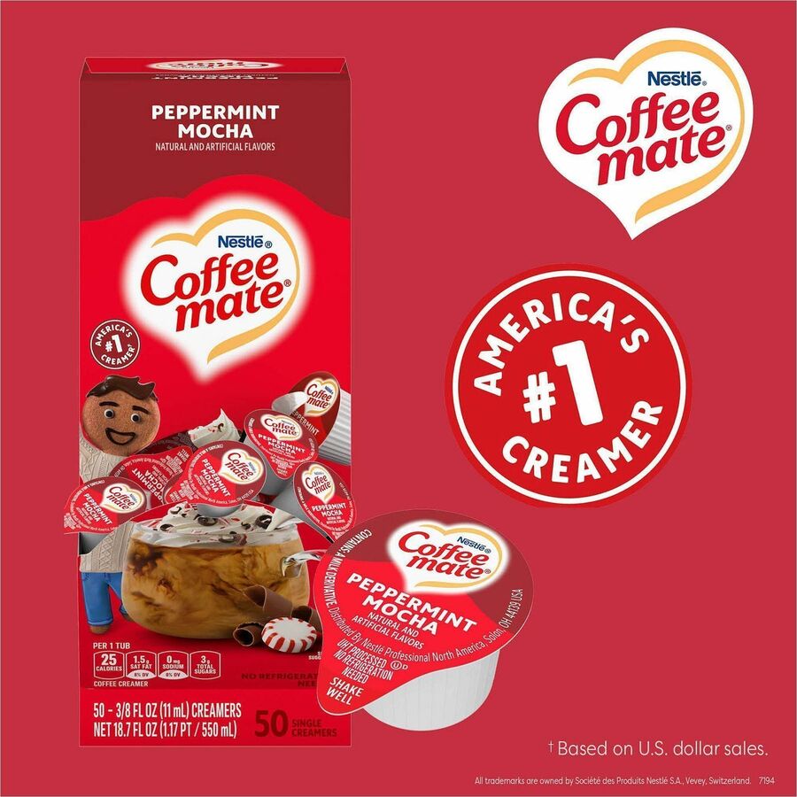 Coffee mate Peppermint Mocha Nondairy Liquid Creamer Singles