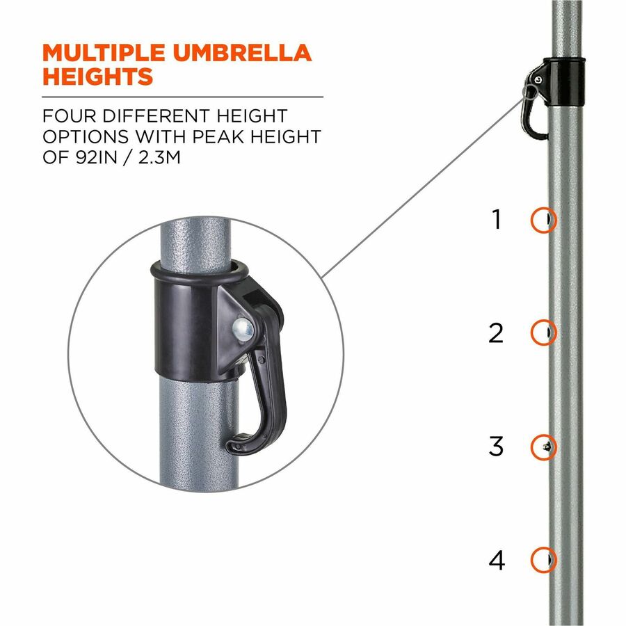 Ergodyne SHAX 6199 Lightweight Work Umbrella and Stand Kit