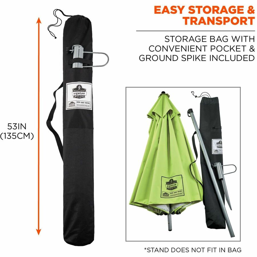 Ergodyne SHAX 6199 Lightweight Work Umbrella and Stand Kit