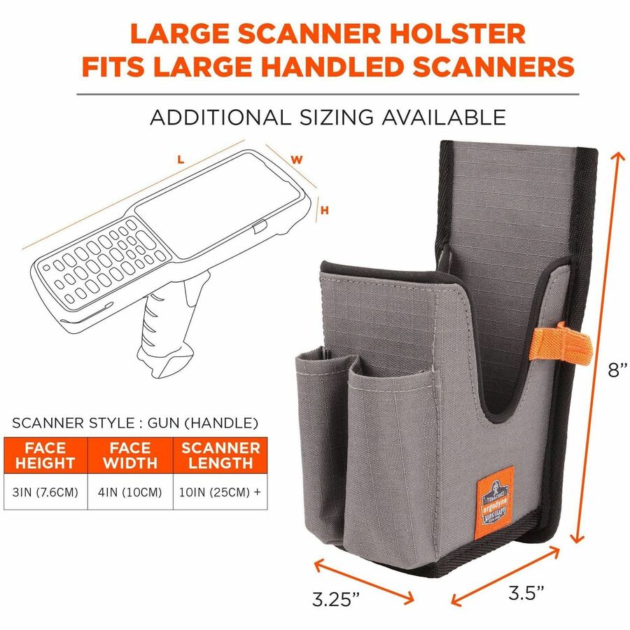 Ergodyne Squids Carrying Case Rugged (Holster) Bar Code Scanner - Gray