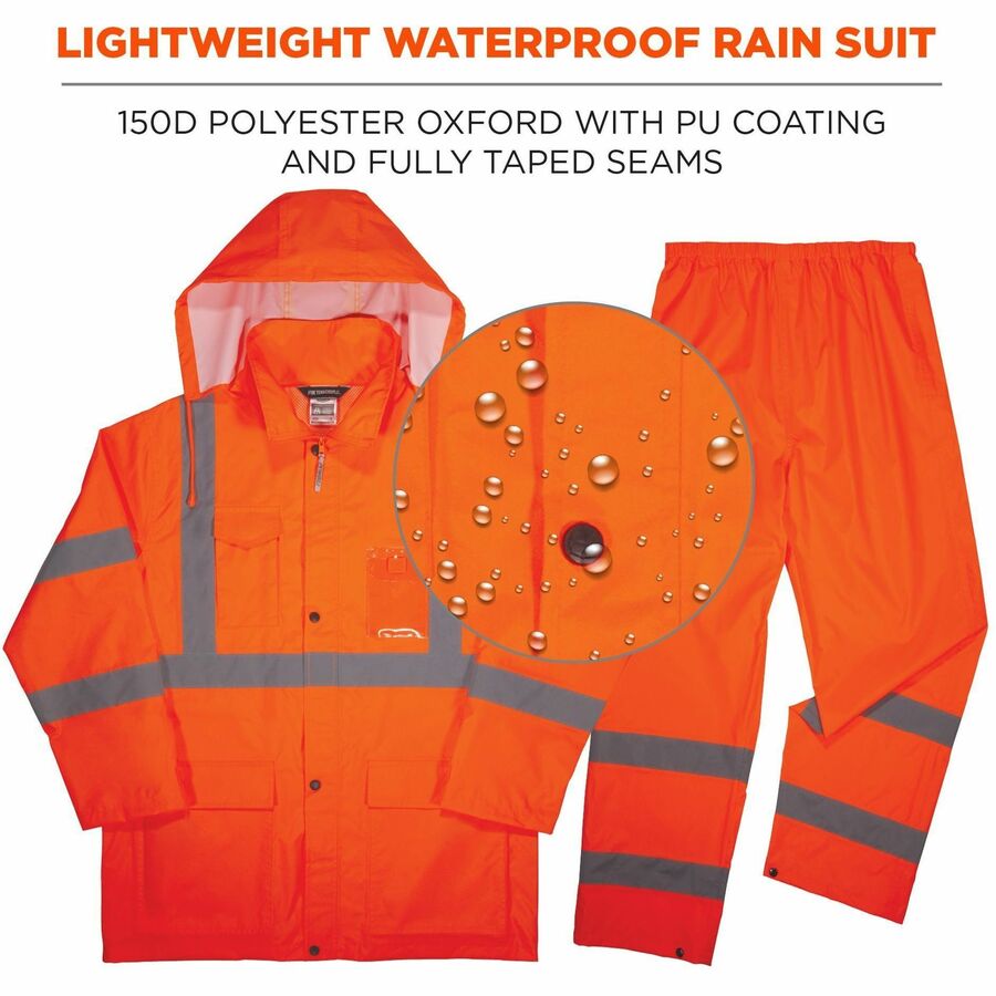 Ergodyne GloWear 8376K Hi-Vis Rain Suit Kits