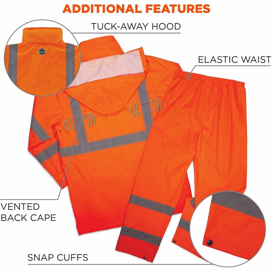 Ergodyne GloWear 8376K Hi-Vis Rain Suit Kits