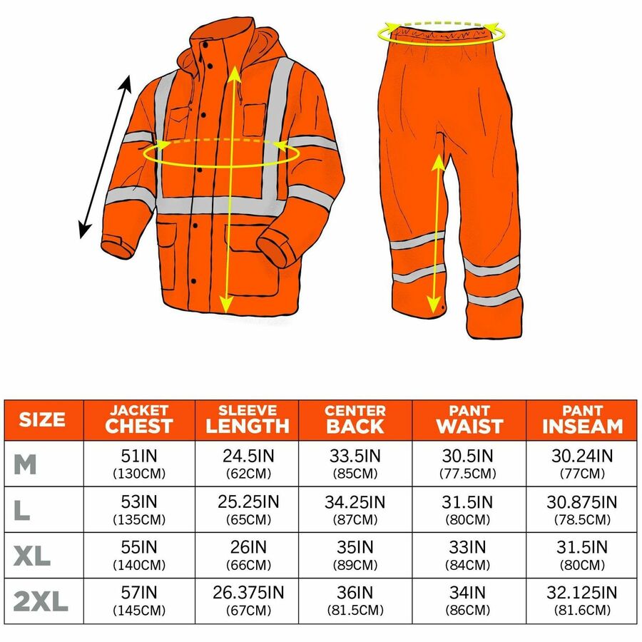 Ergodyne GloWear 8376K Hi-Vis Rain Suit Kits