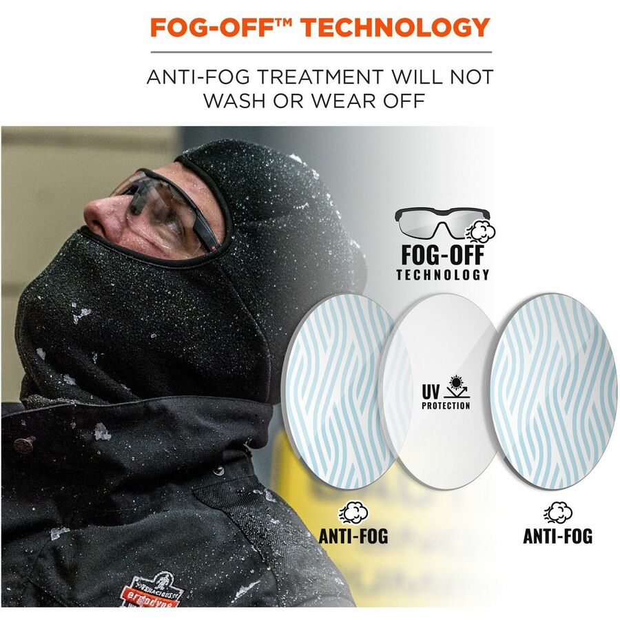 Ergodyne SKOLL Anti-Fog Smoke Lens Safety Glasses