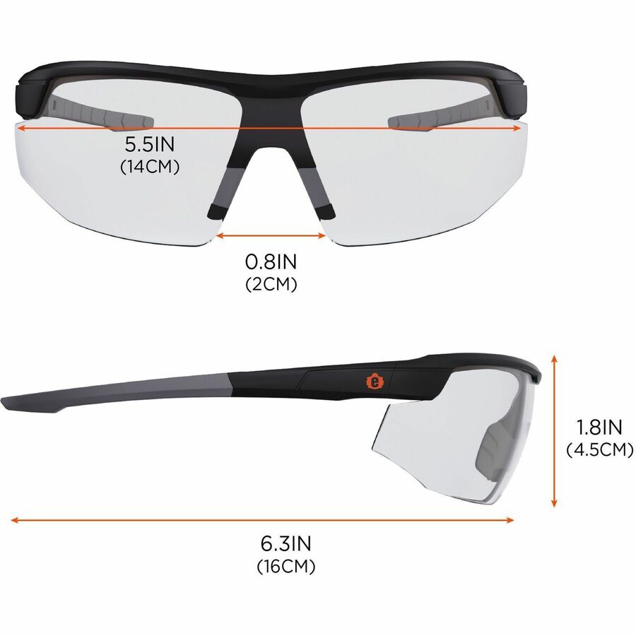 Ergodyne SKOLL Anti-Fog Smoke Lens Safety Glasses