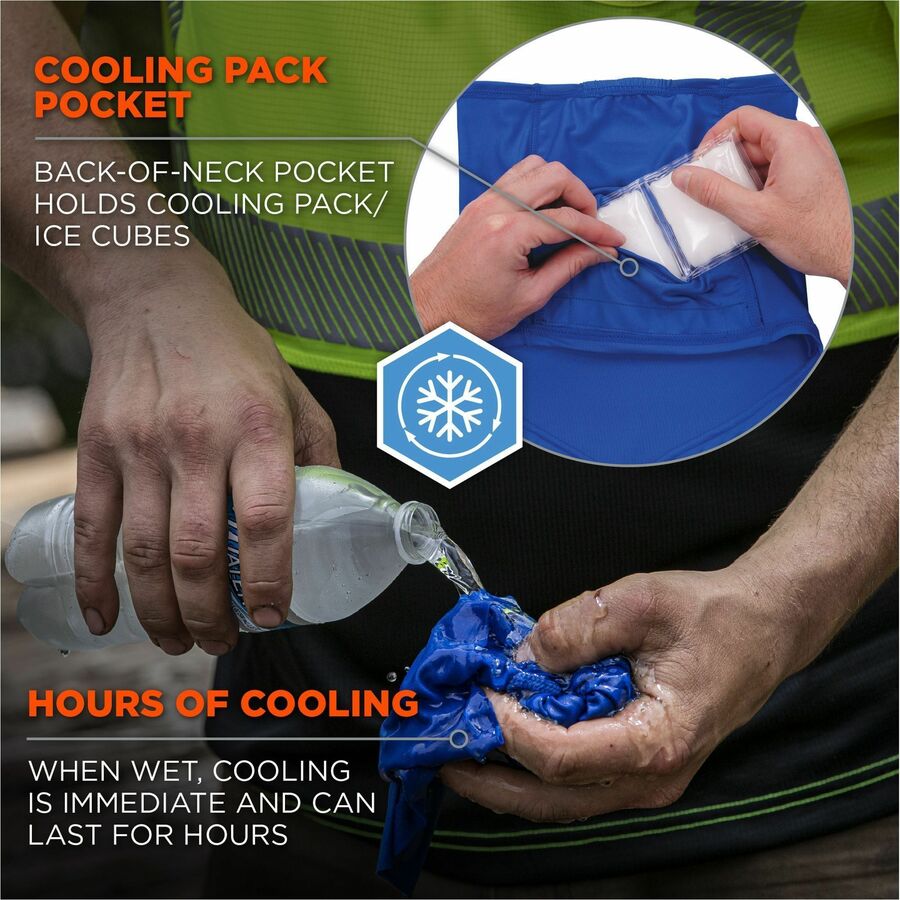 Ergodyne 6482 Cooling Neck Gaiter Bandana with Rechargeable Phase Change Ice Packs
