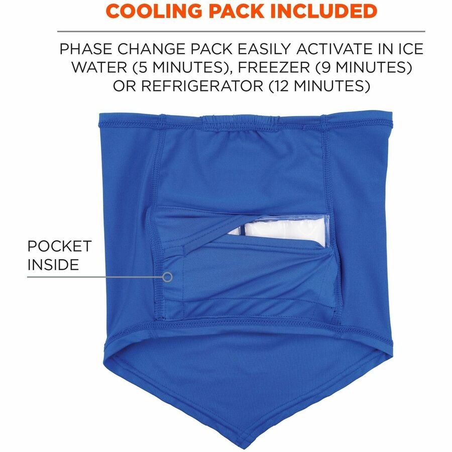 Ergodyne 6482 Cooling Neck Gaiter Bandana with Rechargeable Phase Change Ice Packs