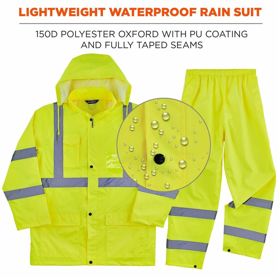 Ergodyne GloWear 8376K Hi-Vis Rain Suit Kits