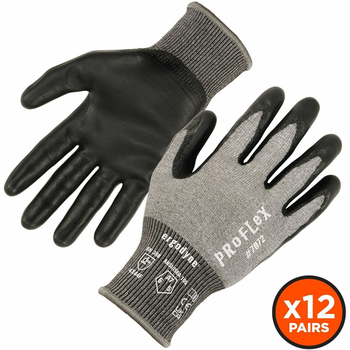 Ergodyne Nitrile-Coated Cut-Resistant Gloves - Gray, A7 Cut Level