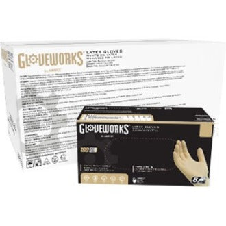 Ammex Gloveworks Ivory Latex PF Ind MD Gloves ILHD