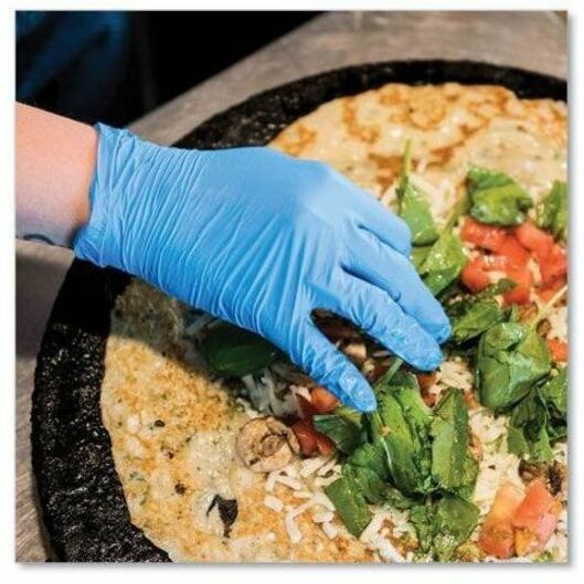 Ammex Gloveworks Blue Nitrile PF Ind SM Gloves