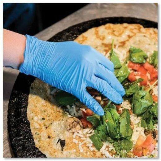 Ammex Gloveworks Blue Nitrile PF Ind MD Gloves