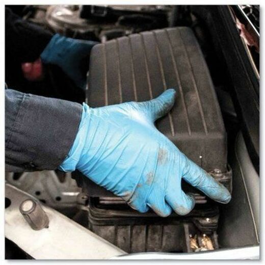 Ammex Gloveworks Blue Nitrile PF Ind LG Gloves