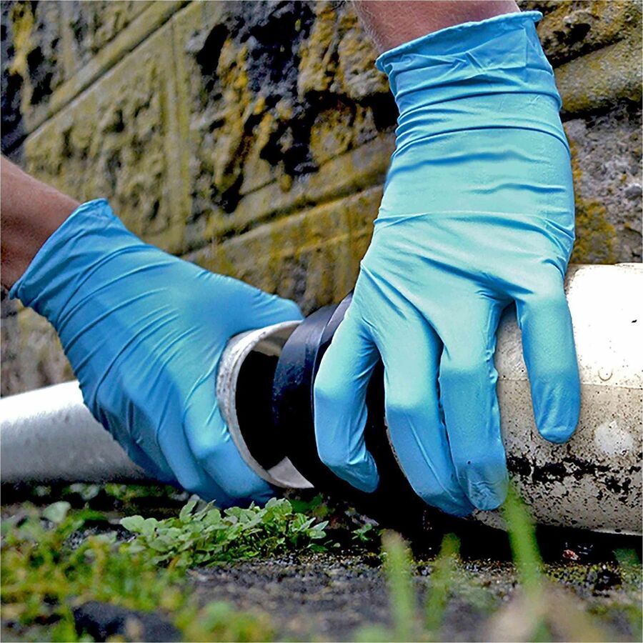 Ammex Gloveworks Blue Nitrile PF Ind LG Gloves