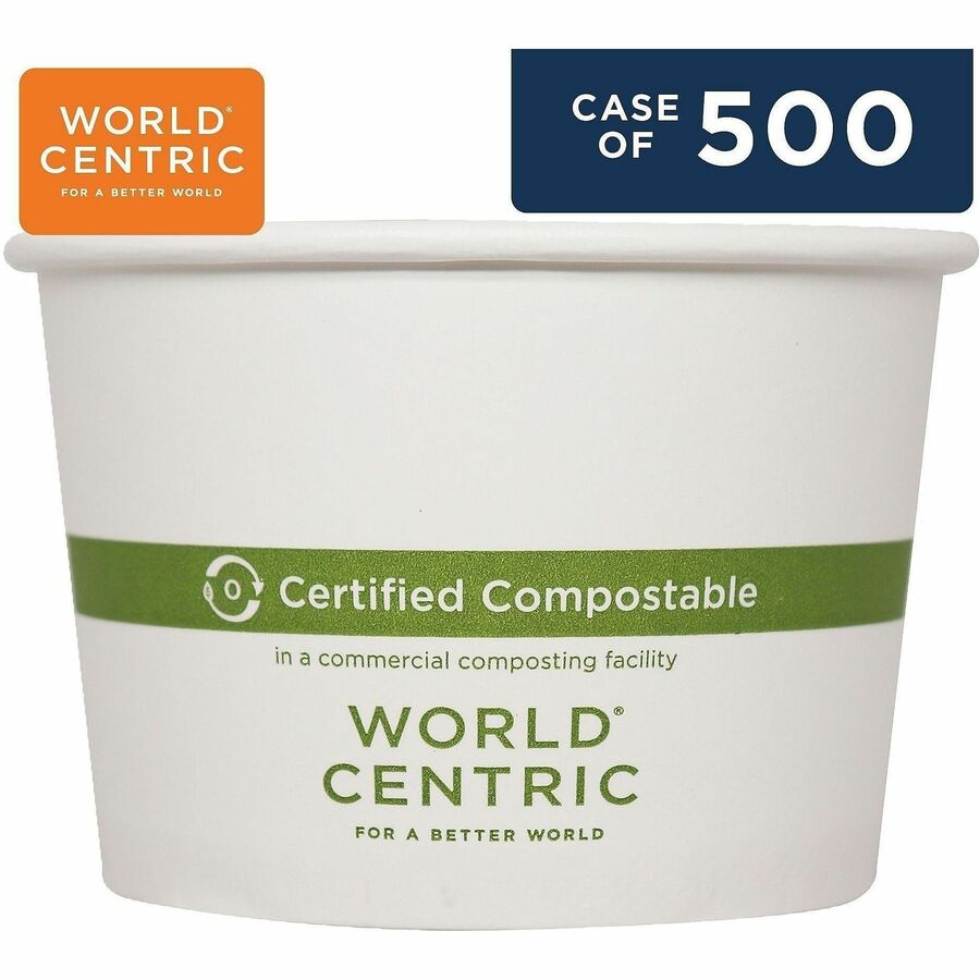 World Centric Compostable White Paper Bowl