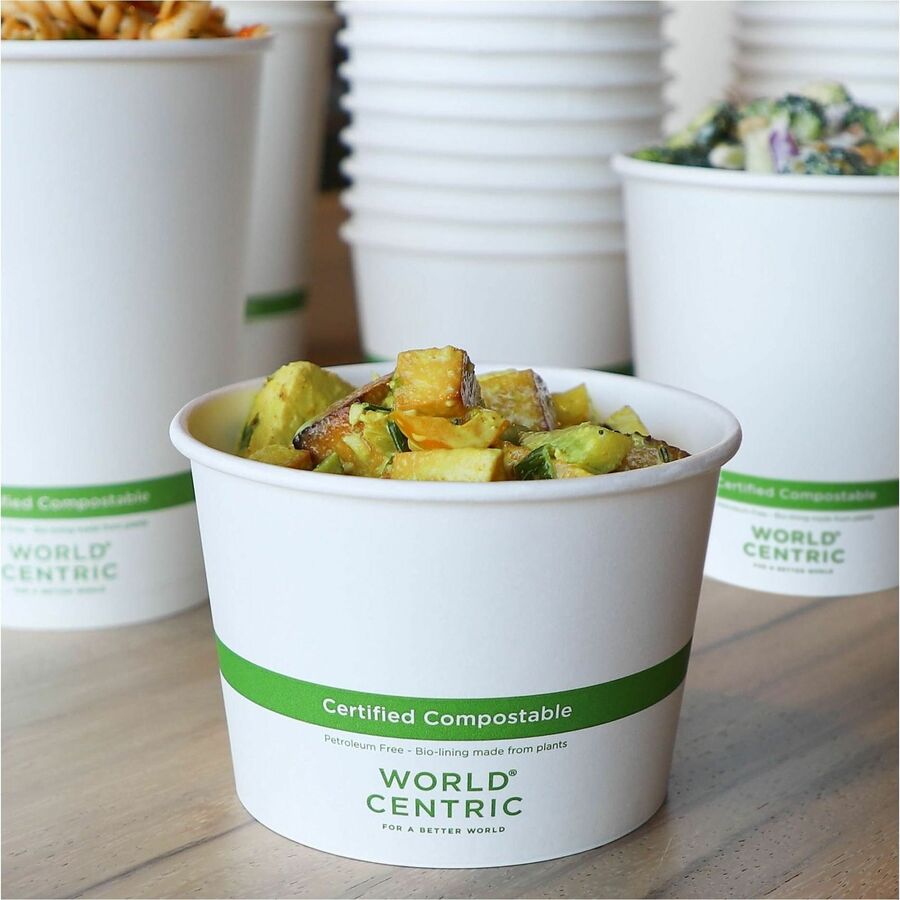 World Centric Compostable White Paper Bowl