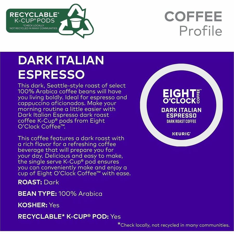 Eight O'Clock® K-Cup Dark Italian Espresso Coffee