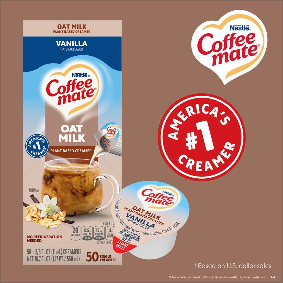 Coffee mate Oat Milk Vanilla Liquid Creamer Singles