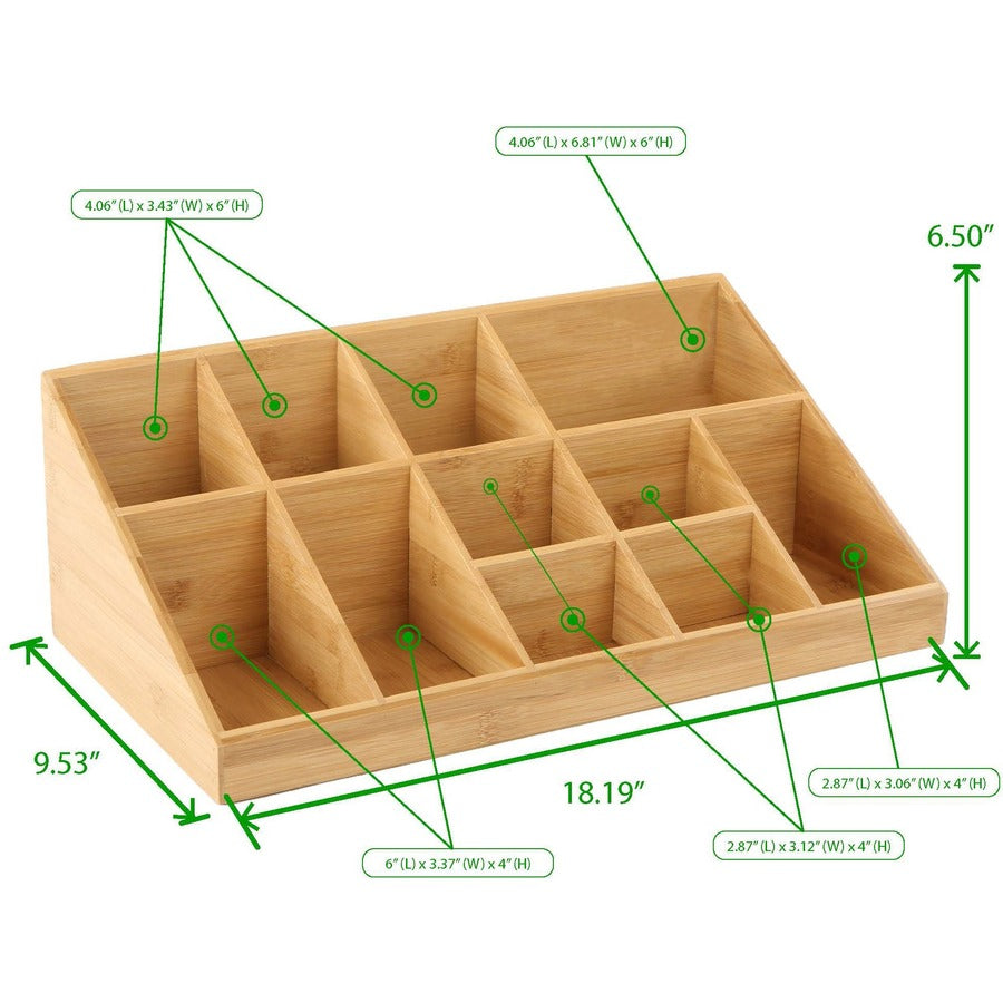 Mind Reader Bali 11-Compartment Bamboo Organizer
