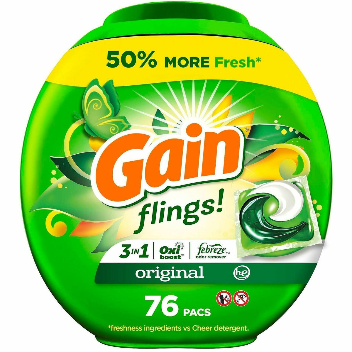 Gain Flings Detergent Pacs