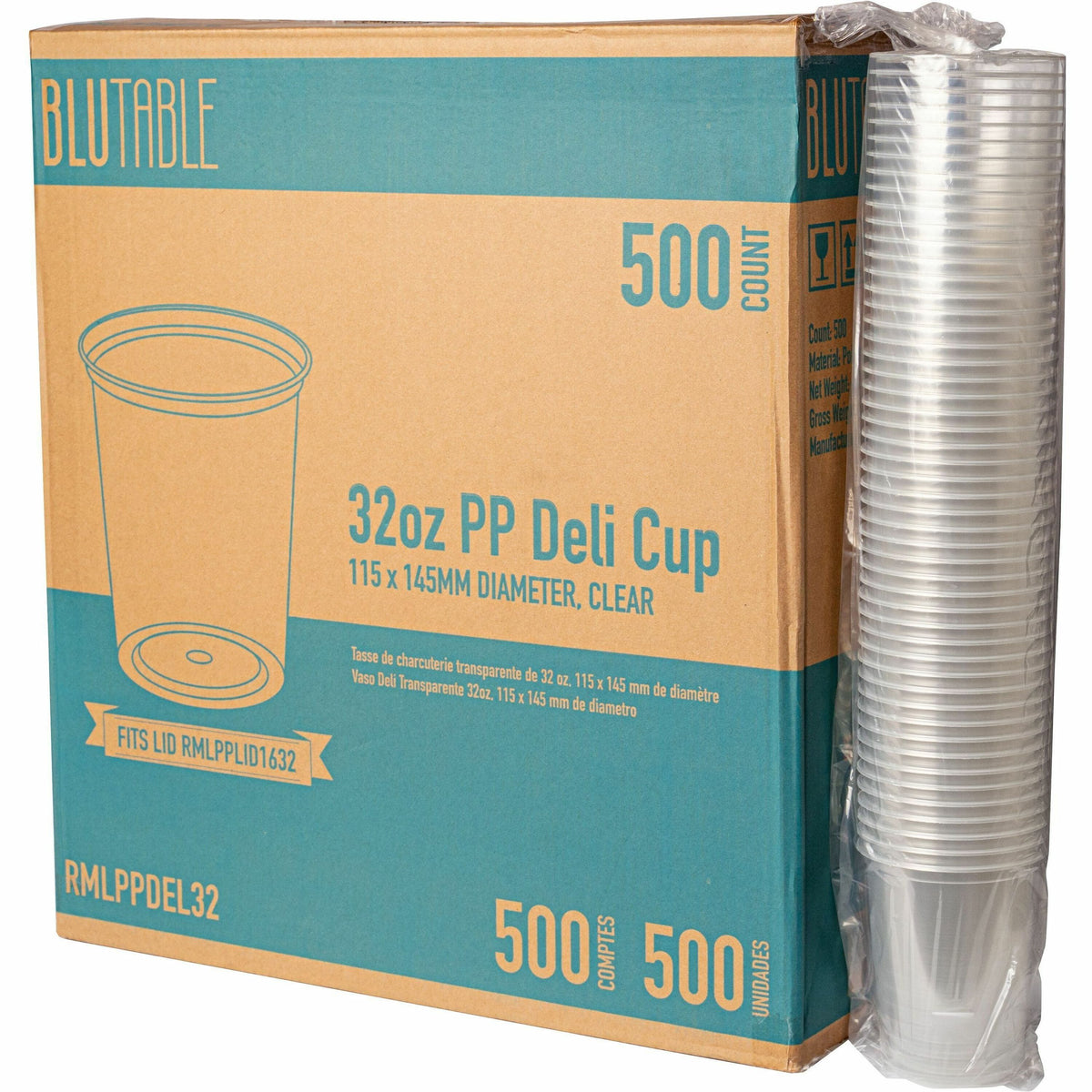BluTable 32 oz Round Deli Tub Containers