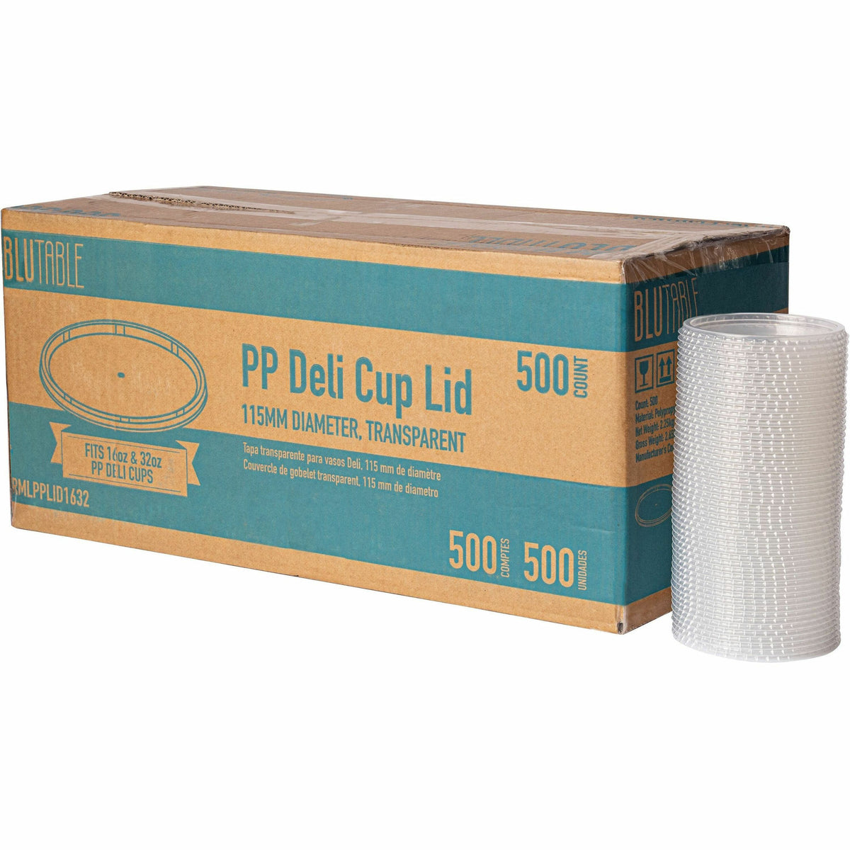 BluTable 16 oz/32 oz Round Deli Tub Container Lids