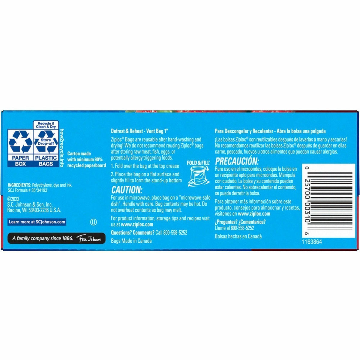 Ziploc® Stand-Up Storage Bags