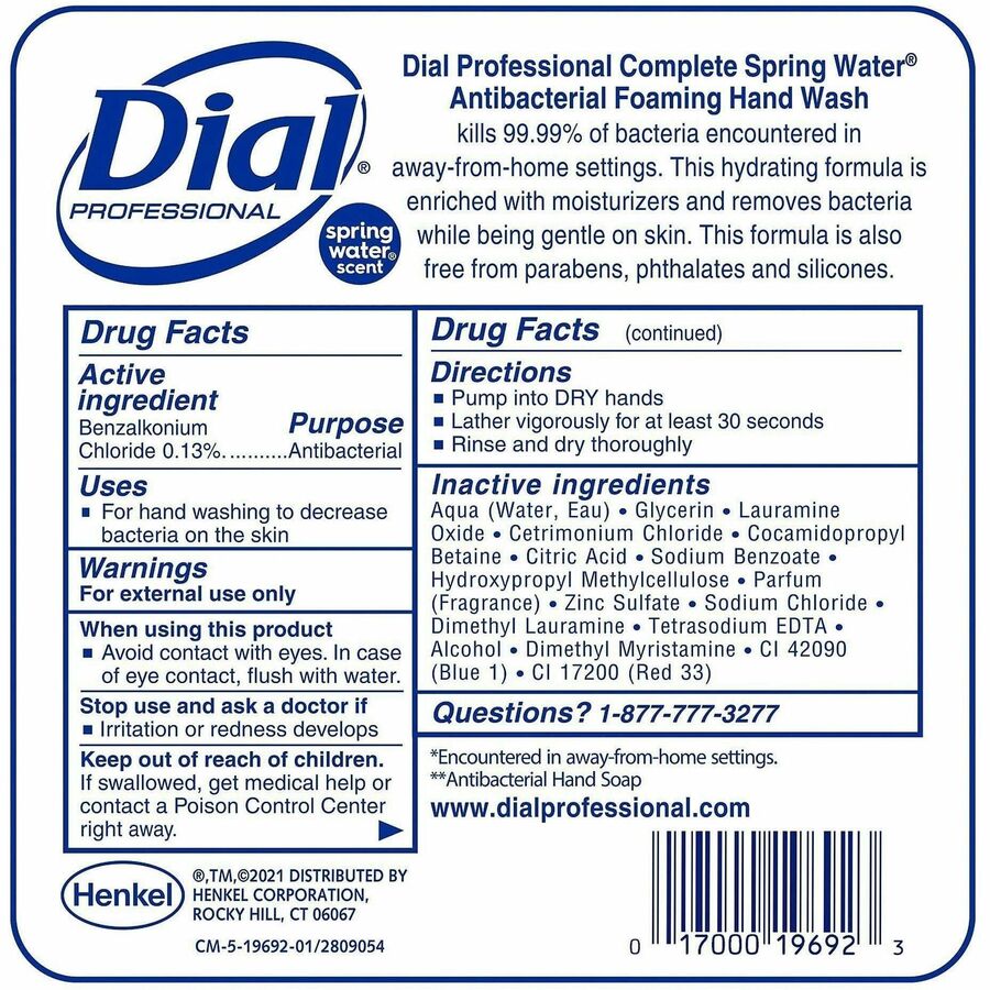 Dial Professional Antibacterial Foaming Hand Wash