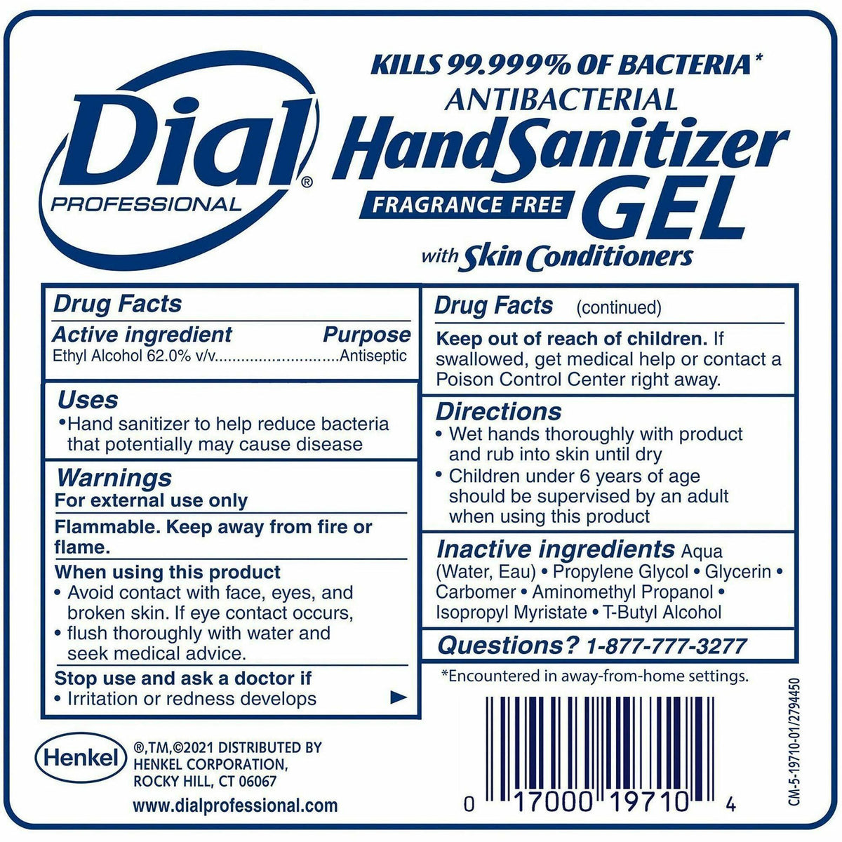 Dial Professional Hand Sanitizer Gel Refill