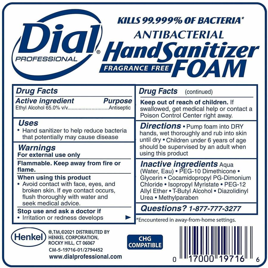 Dial Professional Hand Sanitizer Foam Refill